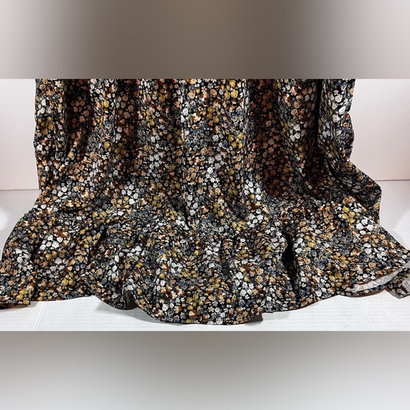 WOMEN’S ELLOS MULTICOLOR FLORAL EMPIRE DRESS RUFFLE HEM SIZE 18 - Picture 3 of 10